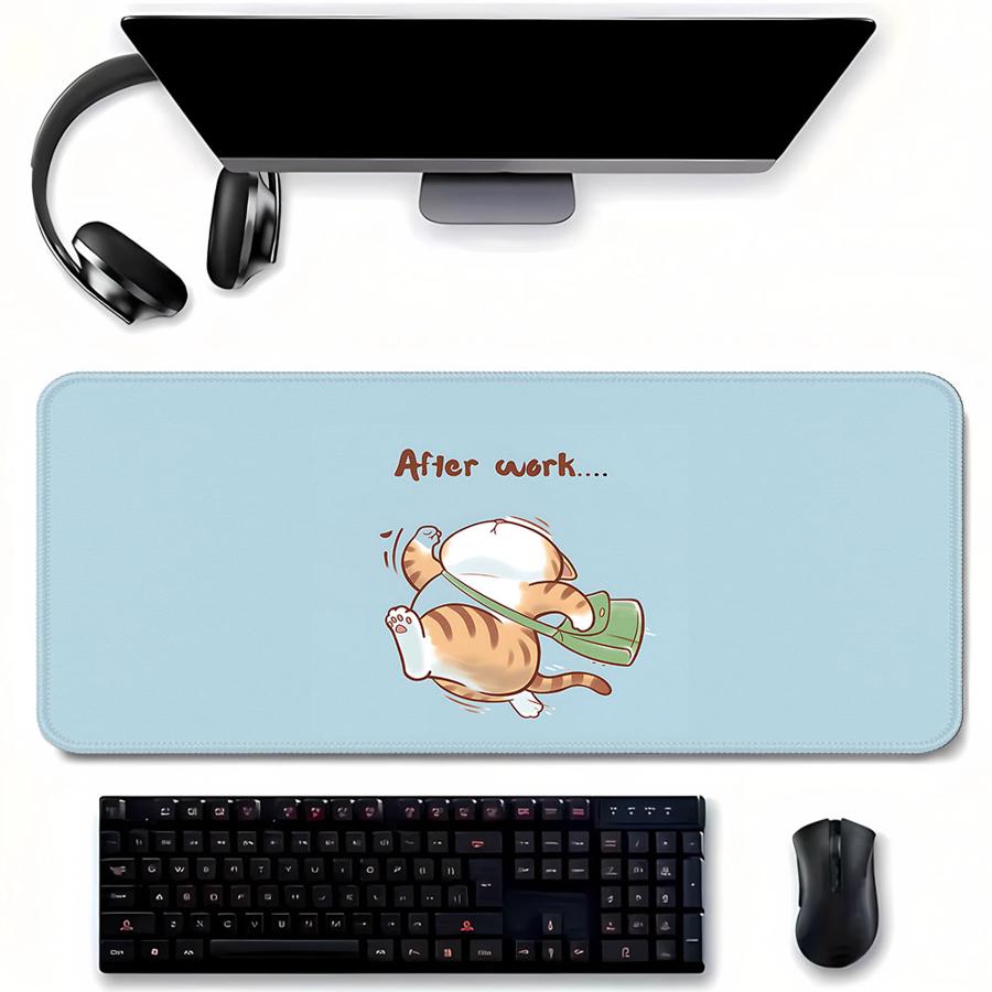 Laptop Accessories Officeworks - Alfombrilla impermeable para ratón Work Cat