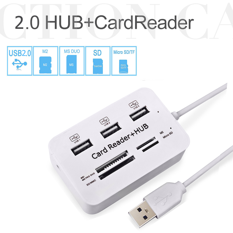 USB Hub 2,0 3 puertos TF lecto - Laptop Accessories All In One reseña y precio