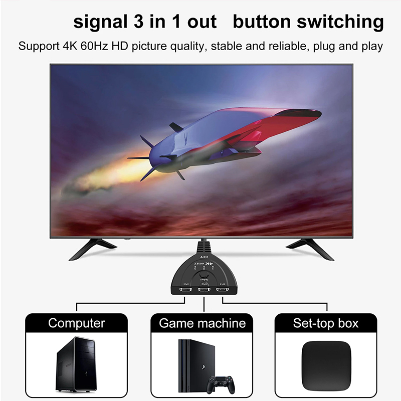 4K 60Hz 3D Mini conmutador HD  - Laptop Accessories Women reseña y precio